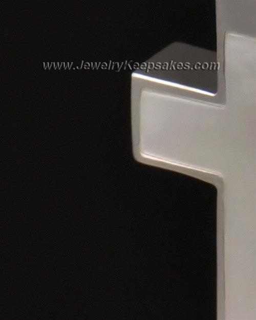 Memorial Keepsake Jewelry Solid 14K White Gold Pearly Cross