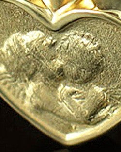 Memorial Pendant Solid 14K Gold True Love Keepsake
