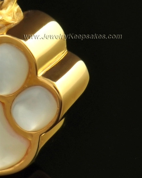 Pet Necklace Urn 14K Gold Pearly Paw Keepsake