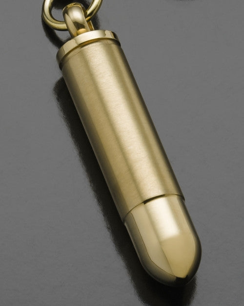 Remembrance Jewelry My 357 Magnum Bullet Urn Keychain-Gold Plated