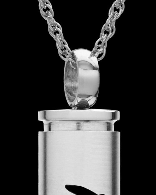 Memorial Urn Pendant My 357 Magnum Tribal Stainless Steel Bullet