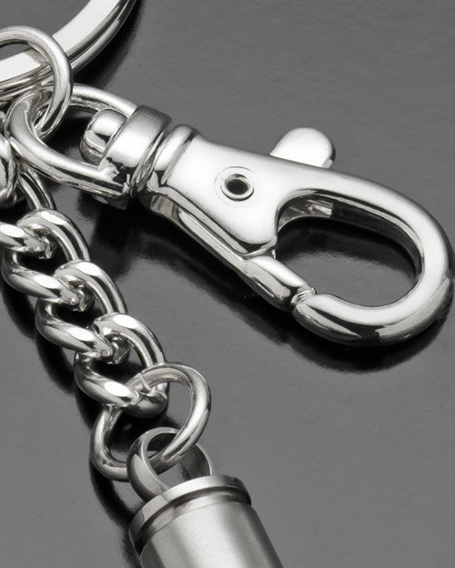Keepsake Jewelry Stainless Steel Cylinder with Cross Keychain