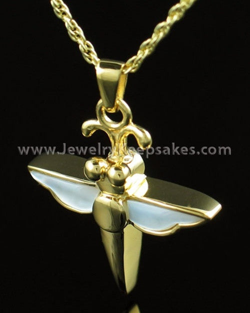 Cremation Necklace Gold Vermeil Dewy Dragon Keepsake