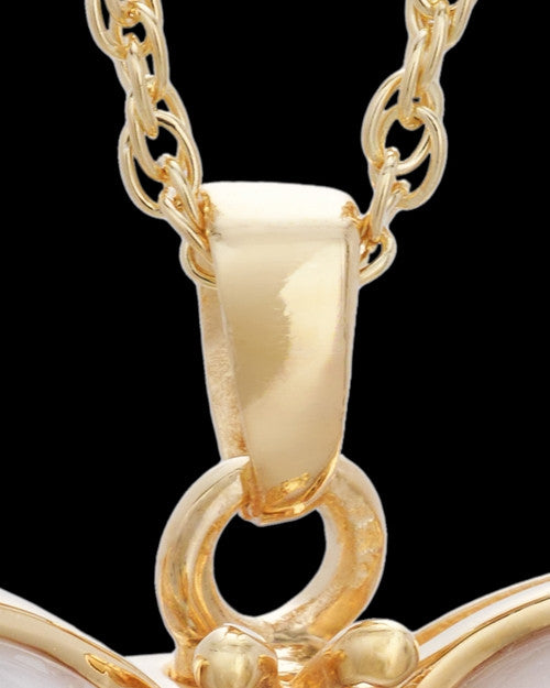 Cremation Charm Gold Vermeil Dewy Butterfly Keepsake