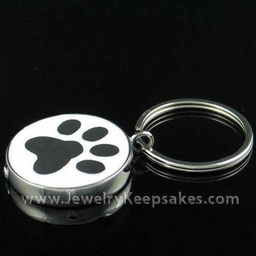 Memorial Pet Locket Stainless Muddy Paw Keychain Keepsake
