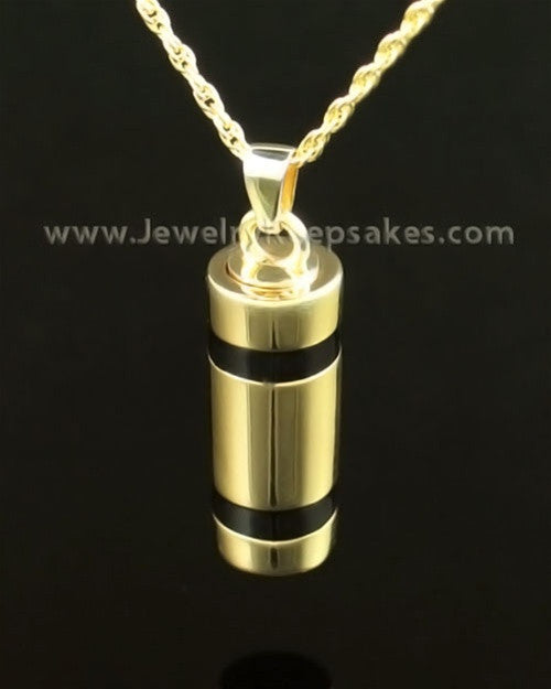 Cremains Pendant 14K Gold Imperial Cylinder Keepsake
