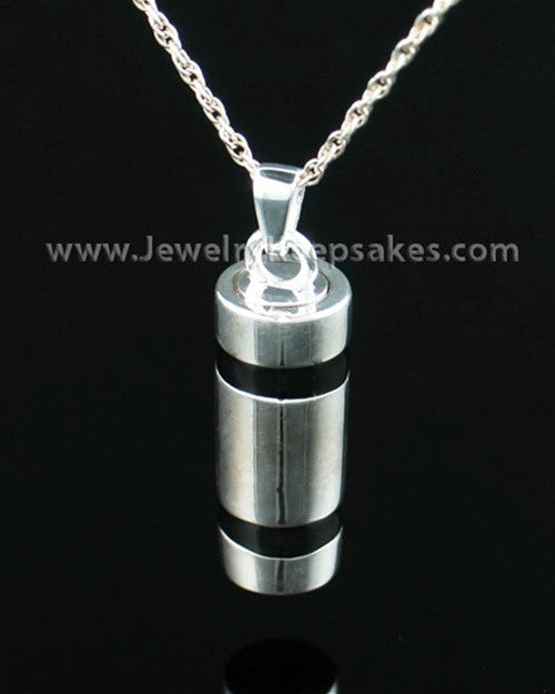 Cremains Pendant Sterling Silver Imperial Cylinder Keepsake