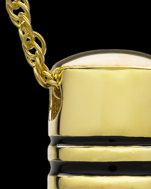 Gold Plated Grooved Cylinder Keepsake