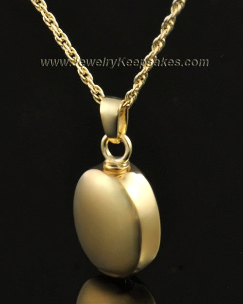 Funeral Jewelry 14K Gold Oblique Keepsake