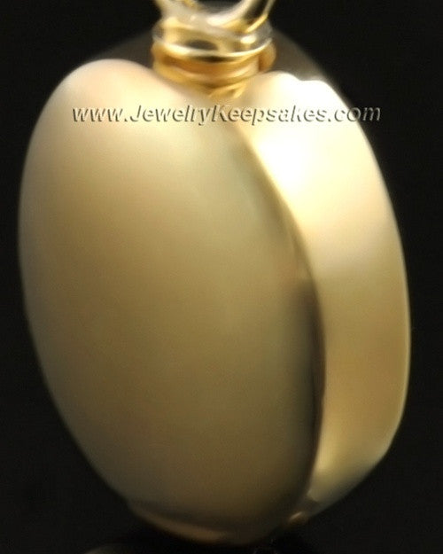 Funeral Jewelry 14K Gold Oblique Keepsake