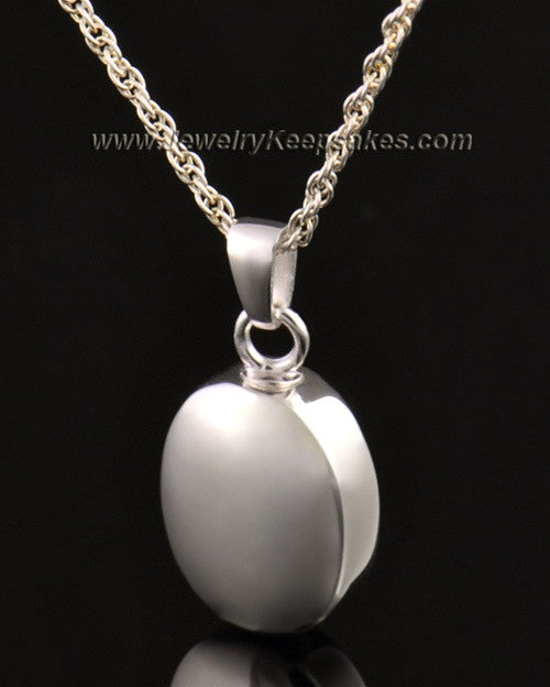 14k White Gold Funeral Jewelry Oblique Keepsake