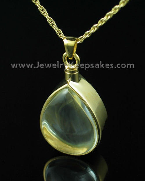 Cremation Pendant Gold Vermeil Tearful Necklace
