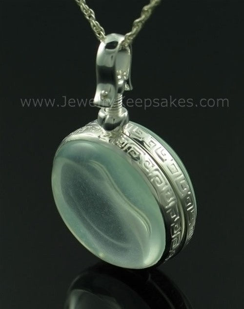 Keepsake Jewelry Round Sterling Silver and Glass Pendant