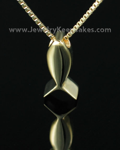 Cremation Charm Gold Vermeil Big Fish