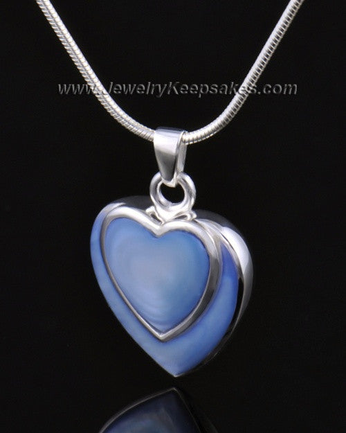 Ash Pendant 14k White Gold Azure Heart-Engravable