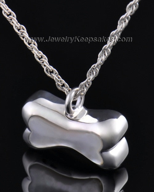 Pet Memorial Pendant Milky Bone - Sterling Silver - Engravable