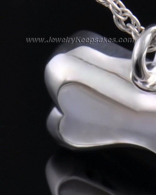Pet Memorial Pendant Milky Bone - Sterling Silver - Engravable