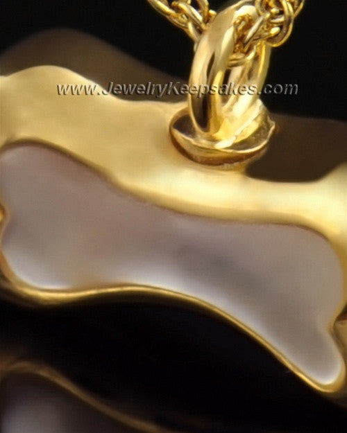 Pet Memorial Pendant Milky Bone - Gold Plated - Engravable