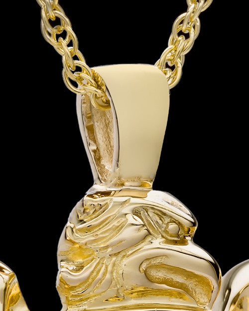 Urn Pendant Gold Plated Cycle Heart - Engravable