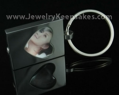 Ash Jewelry Stainless Heart Photo Keychain