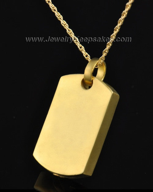 Ash Locket Gold Plated Austere Rectangle Keepsake