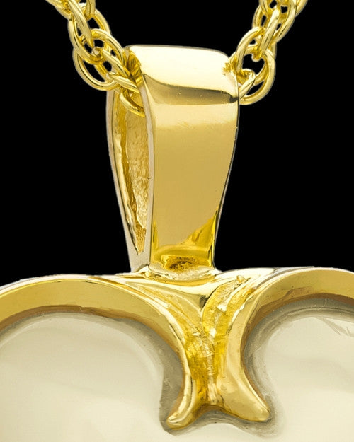 Remembrance Pendant 14k Gold Winged Heart Keepsake
