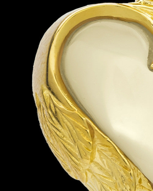 Remembrance Pendant 14k Gold Winged Heart Keepsake