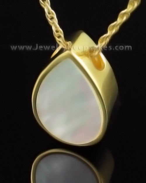 Cremation Necklace Gold Plated Pearly Miss You Keepsake