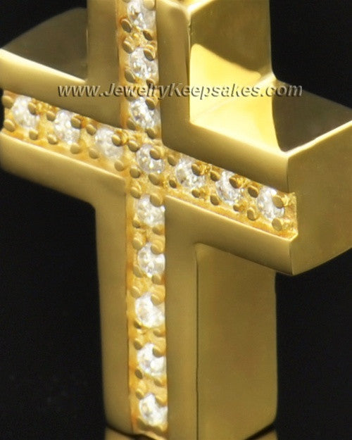 Memorial Jewelry Gold Plated Dazzling Cross Keepsake