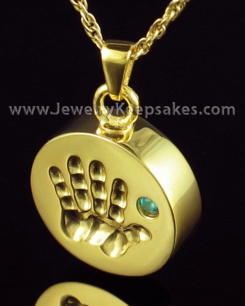 Remembrance Jewelry Gold Plated My Hand Blue Keepsake