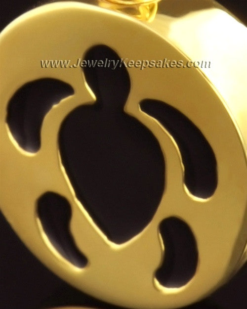 14k Gold Cremation Pendant Aquatic Keepsake