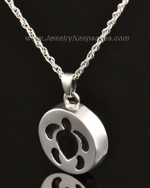 14k White Gold Cremation Pendant Aquatic Keepsake
